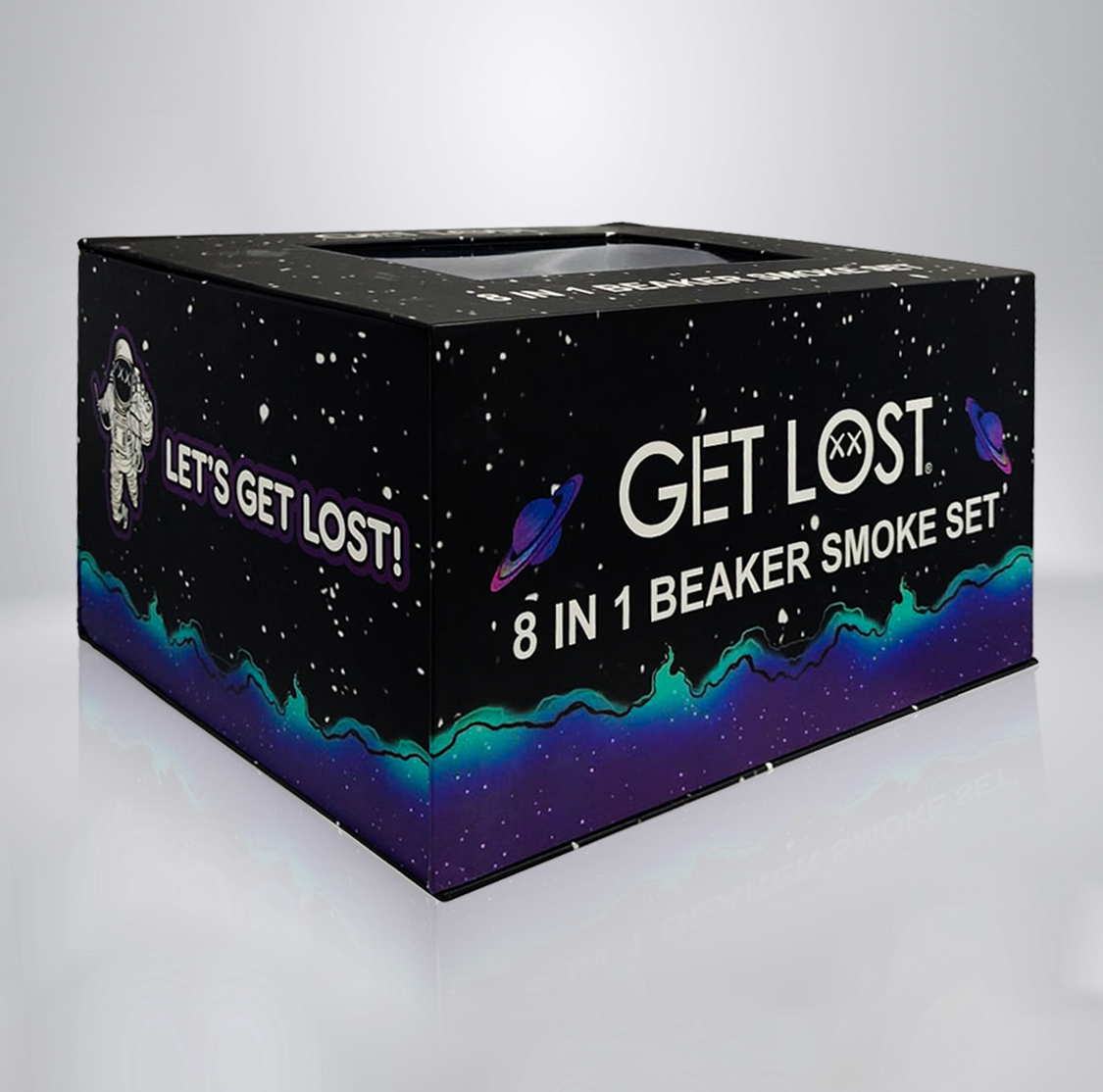 WATER PIPE GIFT SET 8 IN 1 (Galaxy Blue Girl Smoking)